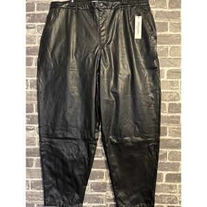 Juicy Couture Faux Leather Pants Black Women's 18 Button‎ Zip NWT